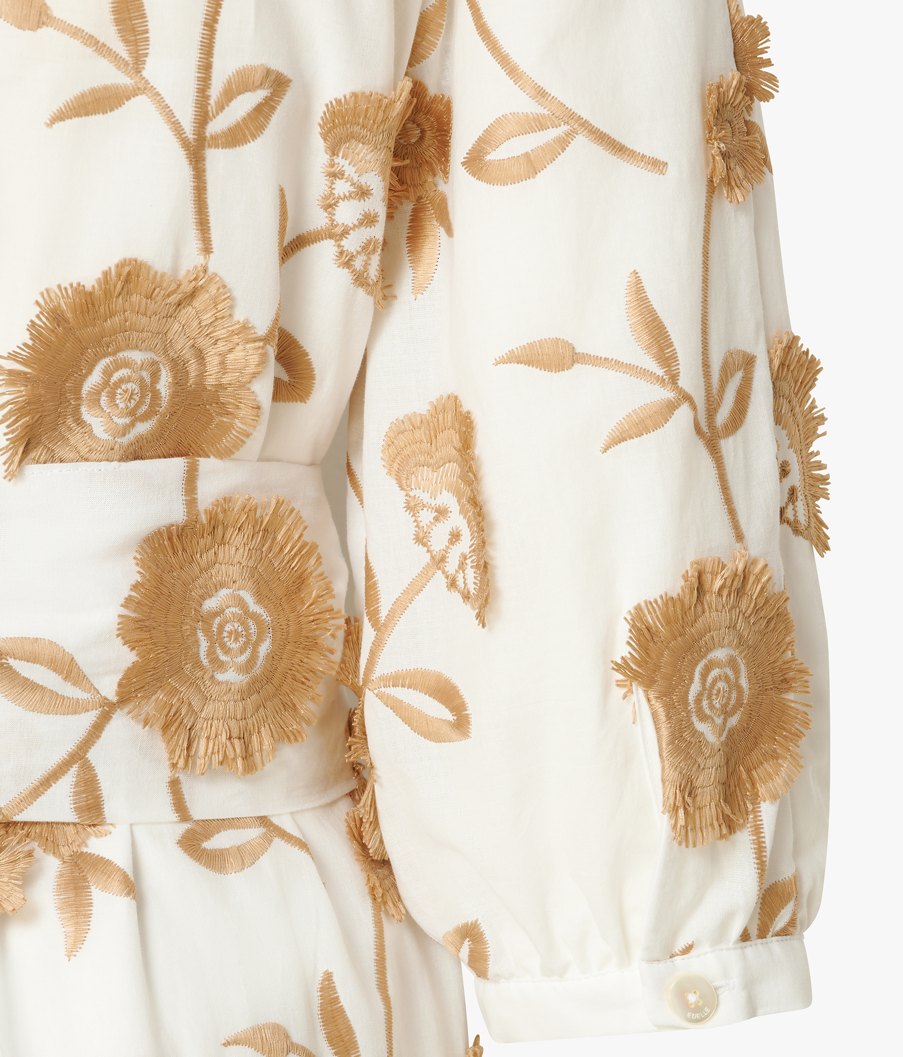 EDELLE Baumwolle Kleid Felice weiß braun