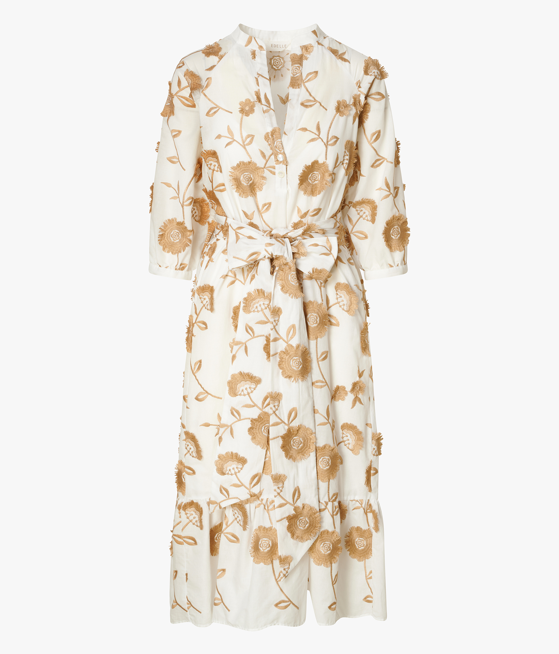 EDELLE Baumwolle Kleid Felice weiß braun